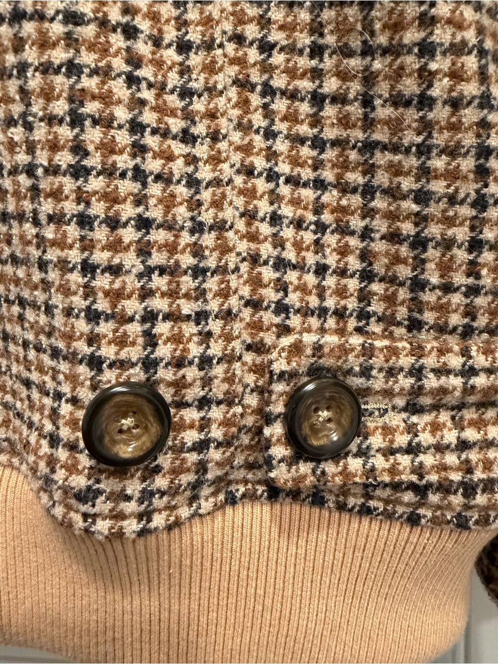 Free People Spearmint Cozy Houndstooth Sherpa-Collar Bomber Jacket - Medium - Picture 4 of 8